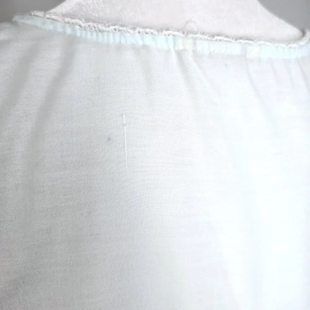 Vintage Women's Light Green Crochet Lace Ribbon Sleeveless Housedress Nightgown - Picture 4 of 6